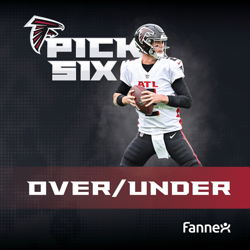 Atlanta Falcons Over/Under game card.